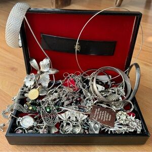 Vintage Estate Silver Jewelry Lot 60 Pcs Wearable Chain Mixed Y2K 925 Sterling